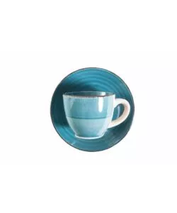 SERVIZIO TAZZINE DA CAFFÈ "BAITA ACUQA " IN GRESS SFUMATURE DI BLU 90ML, 6 PEZZI
